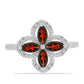 Strieborný Prsteň s Bartonským Granátom a Bielym Topásom