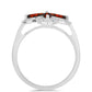 Strieborný Prsteň s Bartonským Granátom a Bielym Topásom