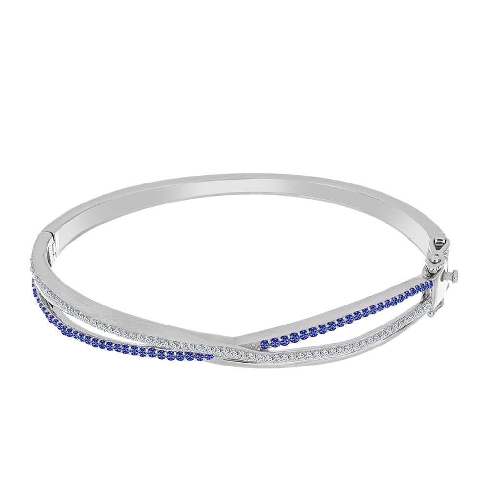 Strieborný Náramok s Tanzanitom a Bielym Topásom 1 