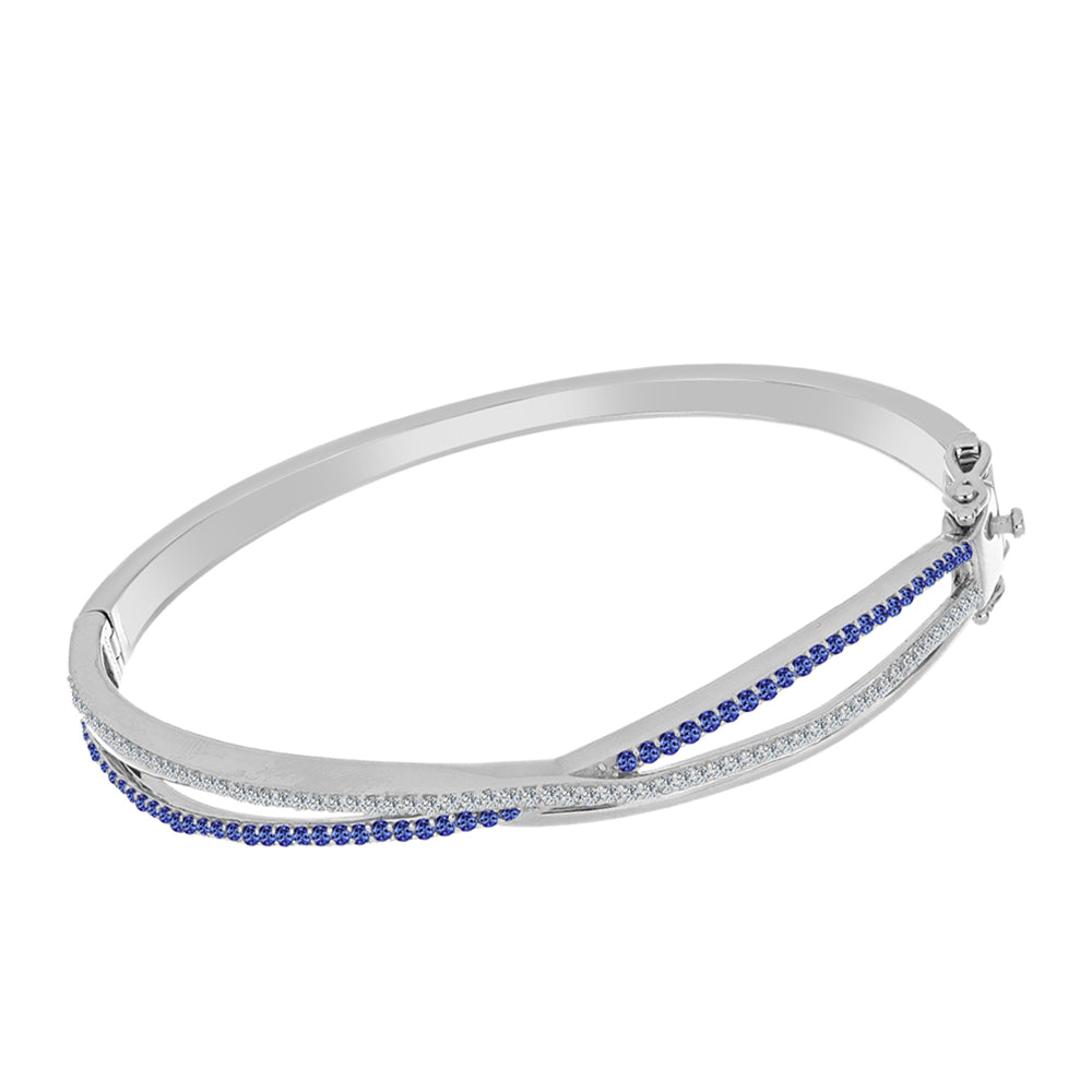 Strieborný Náramok s Tanzanitom a Bielym Topásom 2 