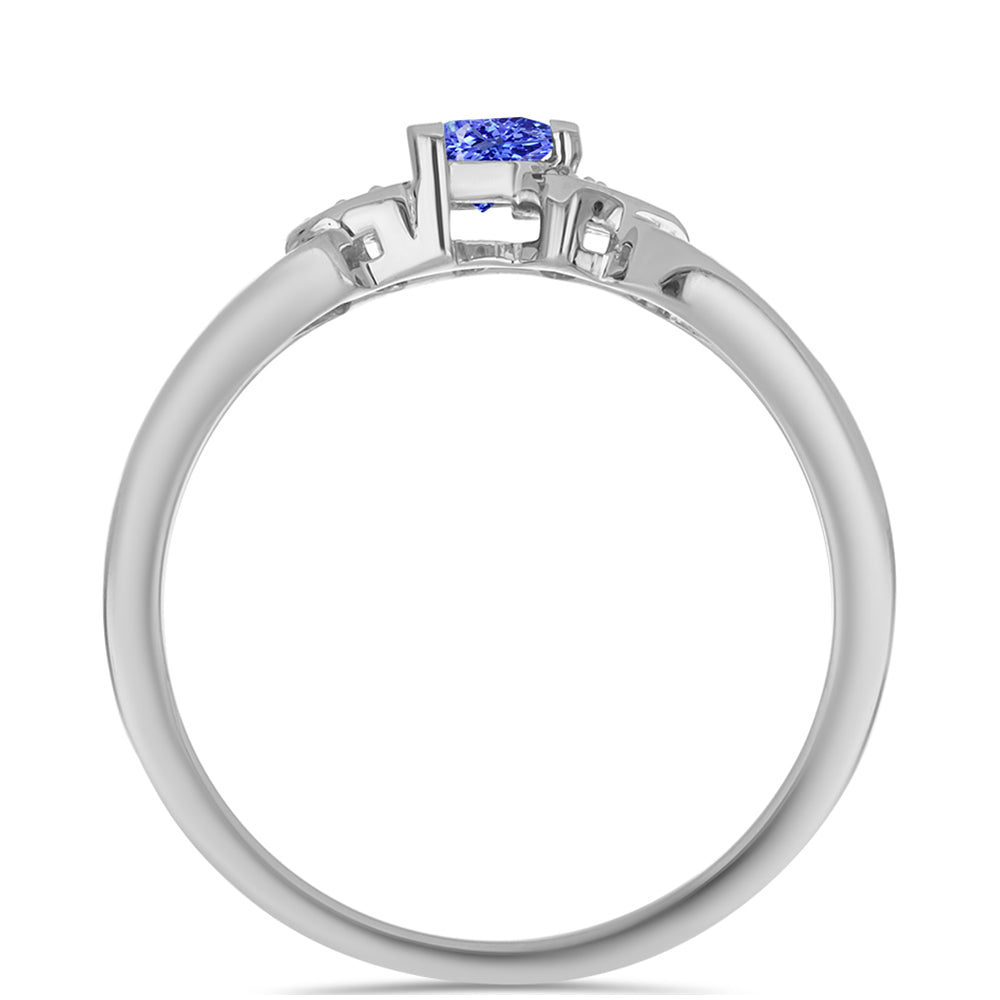 Strieborný Prsteň s Tanzanitom a Bielym Topásom 2 