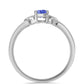 Strieborný Prsteň s Tanzanitom a Bielym Topásom