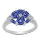Strieborný Prsteň s Tanzanitom a Bielym Topásom