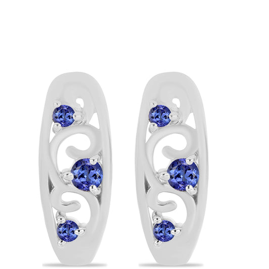 Strieborné Náušnice s Tanzanitom