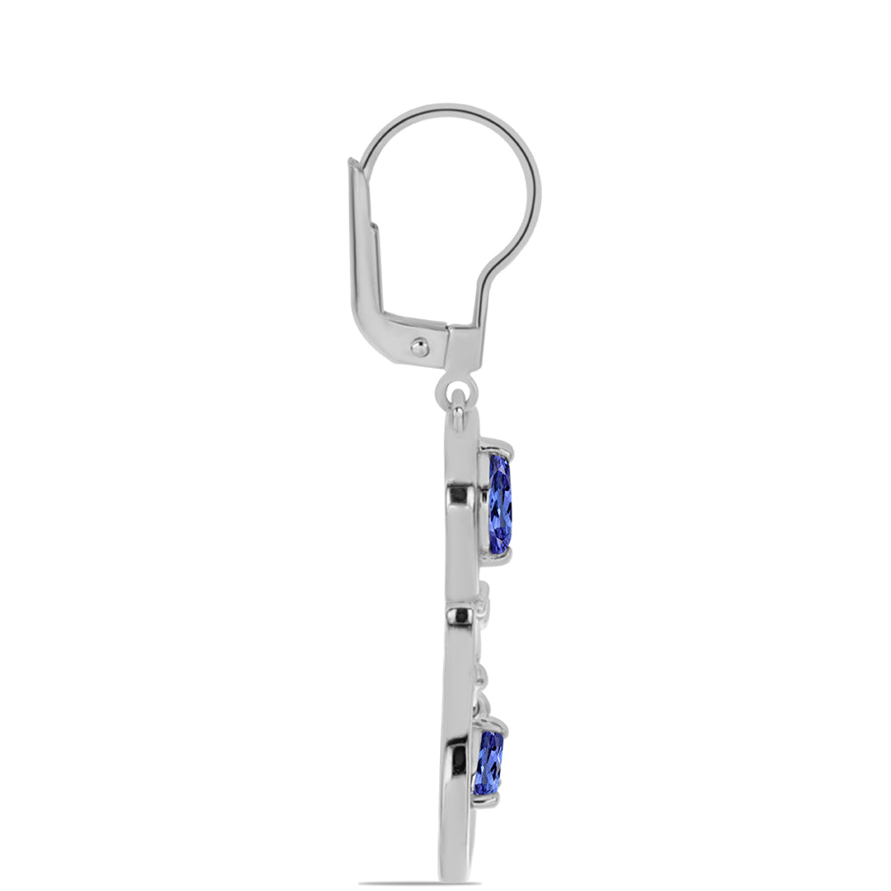 Strieborné Náušnice s Tanzanitom 2 