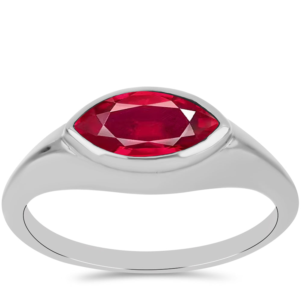 Strieborný Prsteň s Madagaskarským Rubínom