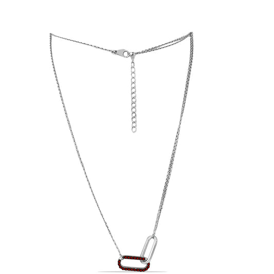 Strieborný Náhrdelník s Bartonským Granátom