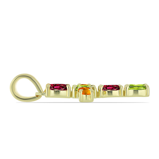 Kríž Pozlátený Strieborný Prívesok s Chakra Turmalínom