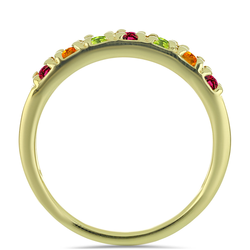 Pozlátený Strieborný Prsteň s Chakra Turmalínom