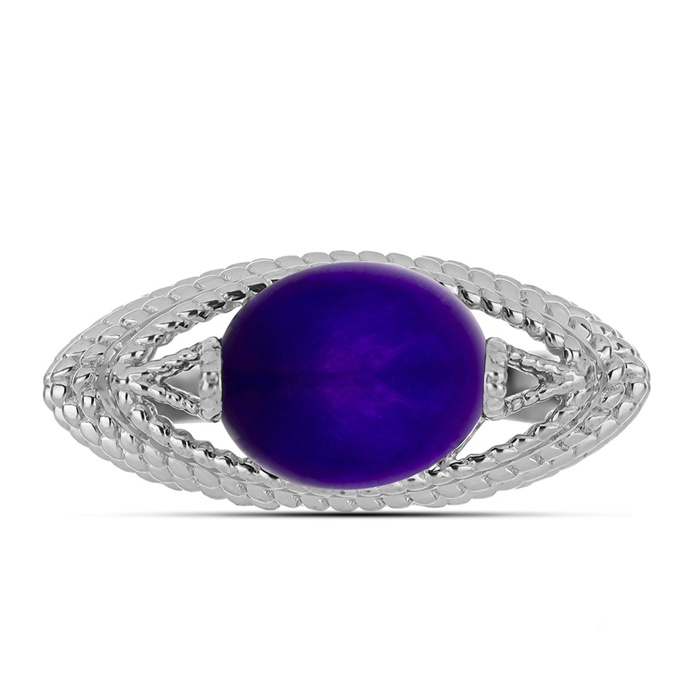 Strieborný Prsteň s Fialovým Nefritom