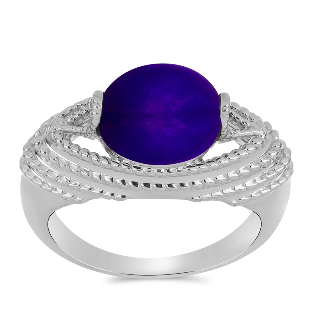 Strieborný Prsteň s Fialovým Nefritom 3 