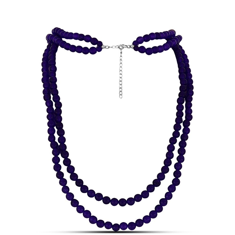 Strieborný Náhrdelník s Fialovým Nefritom 1 