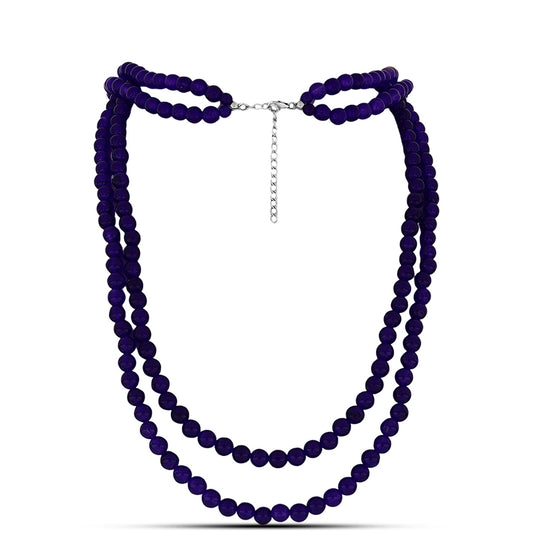 Strieborný Náhrdelník s Fialovým Nefritom