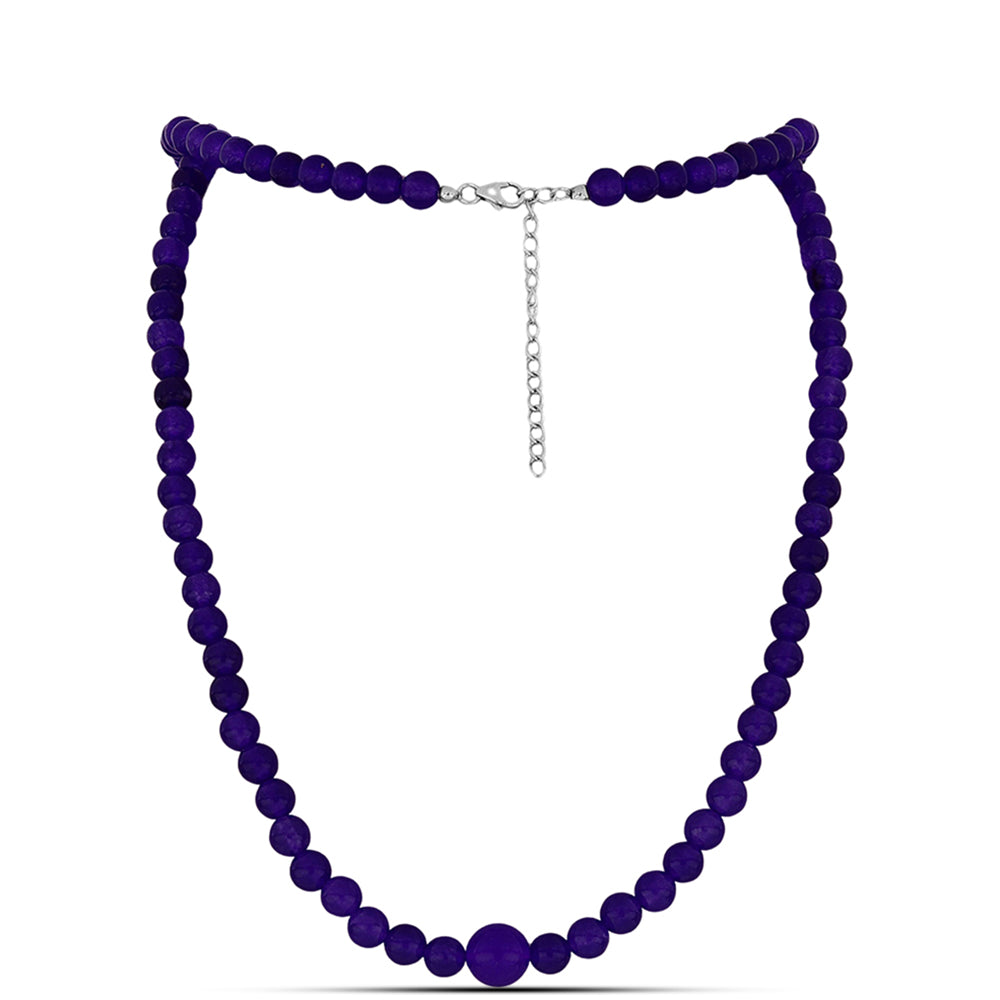 Strieborný Náhrdelník s Fialovým Nefritom 1 