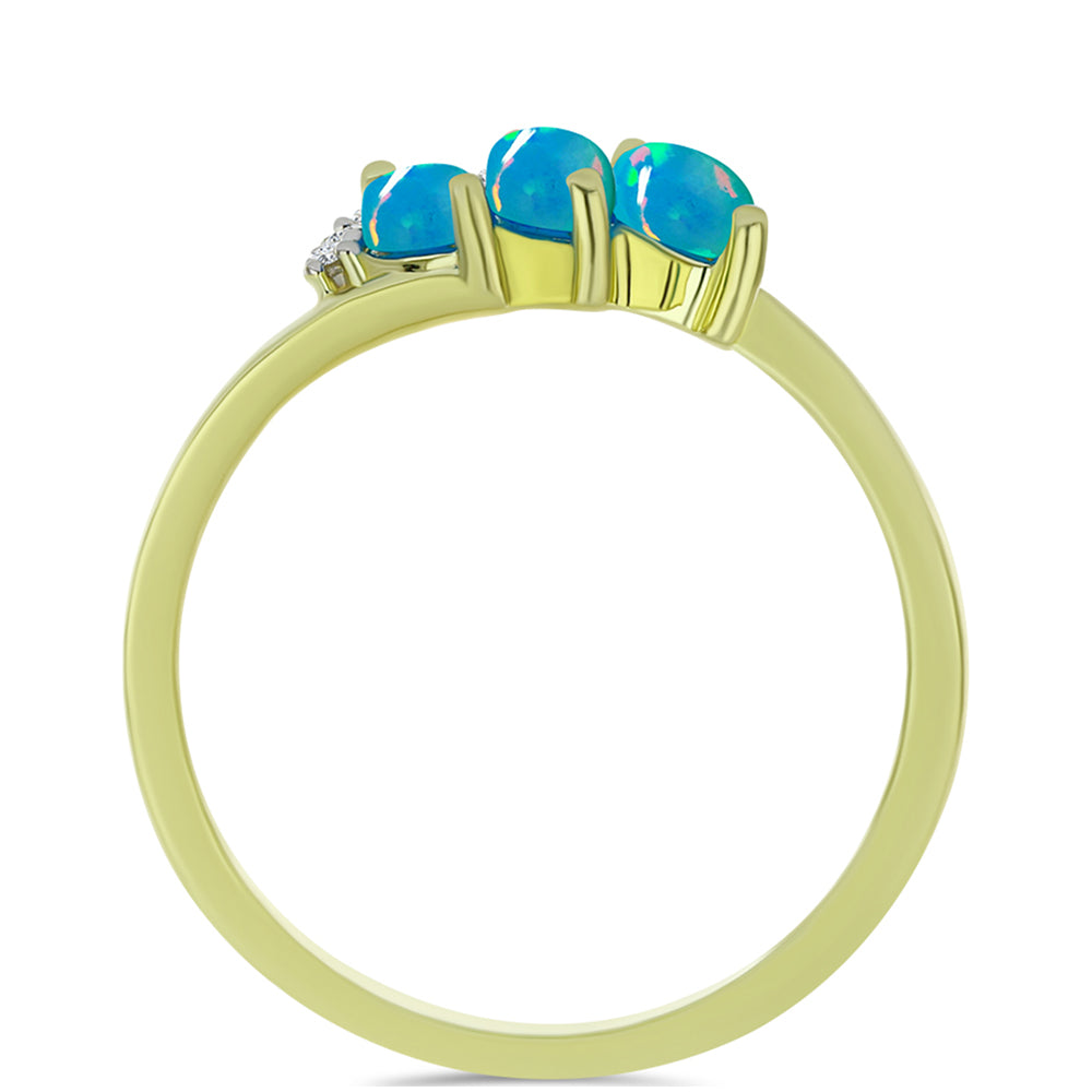 Pozlátený Strieborný Prsteň s Etiópskym Paraiba Modrým Opálom a Bielym Topásom 2 