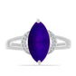 Strieborný Prsteň s Fialovým Nefritom a Bielym Topásom