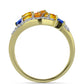 Pozlátený Strieborný Prsteň s Dúhovým Zafírom a Bielym Topásom