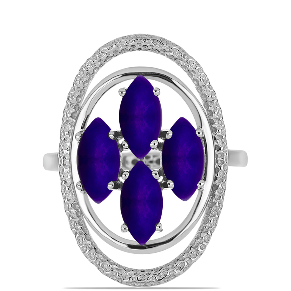 Strieborný Prsteň s Fialovým Nefritom 1 