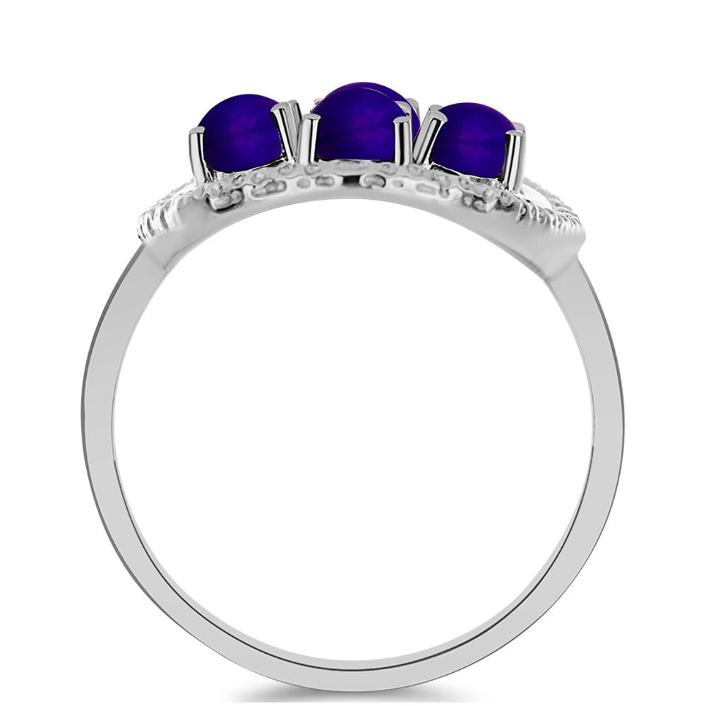 Strieborný Prsteň s Fialovým Nefritom