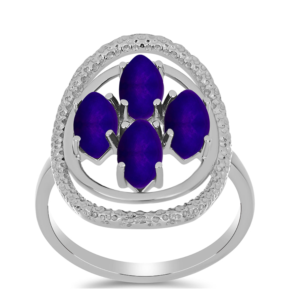 Strieborný Prsteň s Fialovým Nefritom