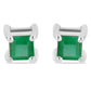 Strieborné Náušnice s Brazílskym Smaragdom