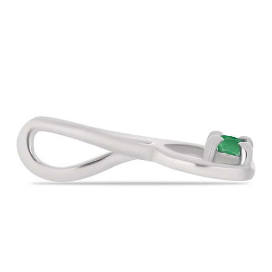 Strieborný Prívesok s Brazílskym Smaragdom