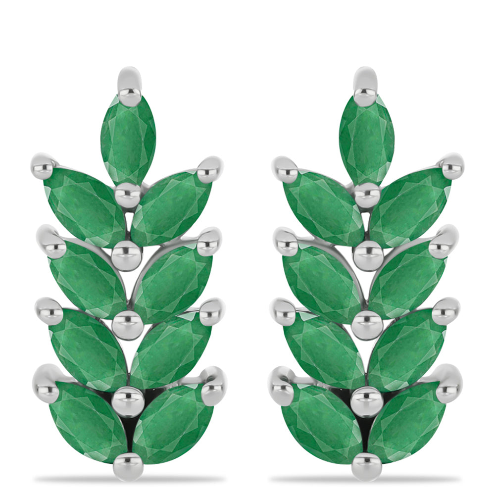 Strieborné Náušnice s Brazílskym Smaragdom 1 