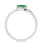 Strieborný Prsteň s Brazílskym Smaragdom a Bielym Topásom