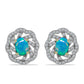 Pozlátené Strieborné Náušnice s Etiópskym Paraiba Modrým Opálom a Bielym Topásom