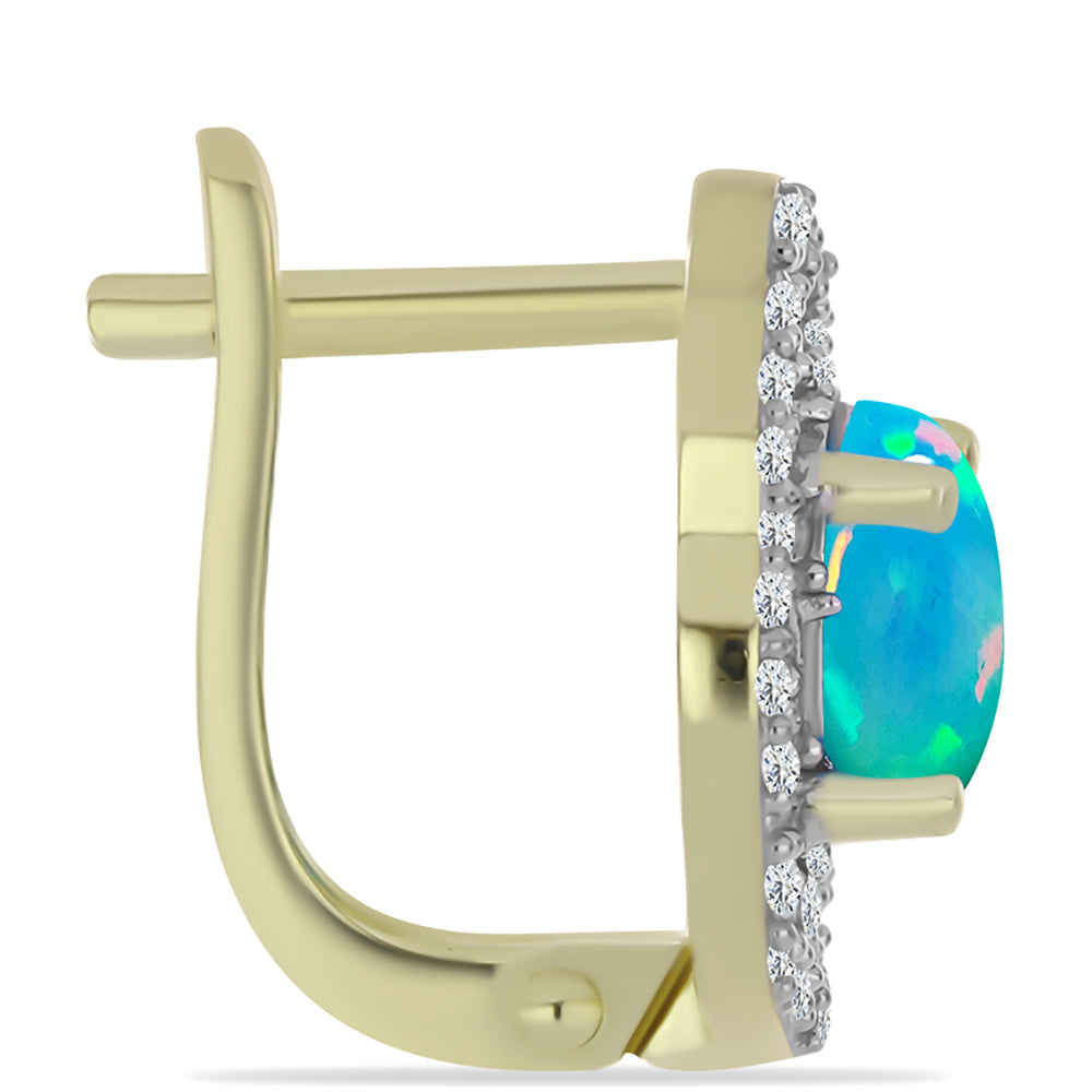 Pozlátené Strieborné Náušnice s Etiópskym Paraiba Modrým Opálom a Bielym Topásom 2 