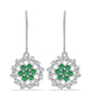 Strieborné Náušnice s Brazílskym Smaragdom a Bielym Topásom