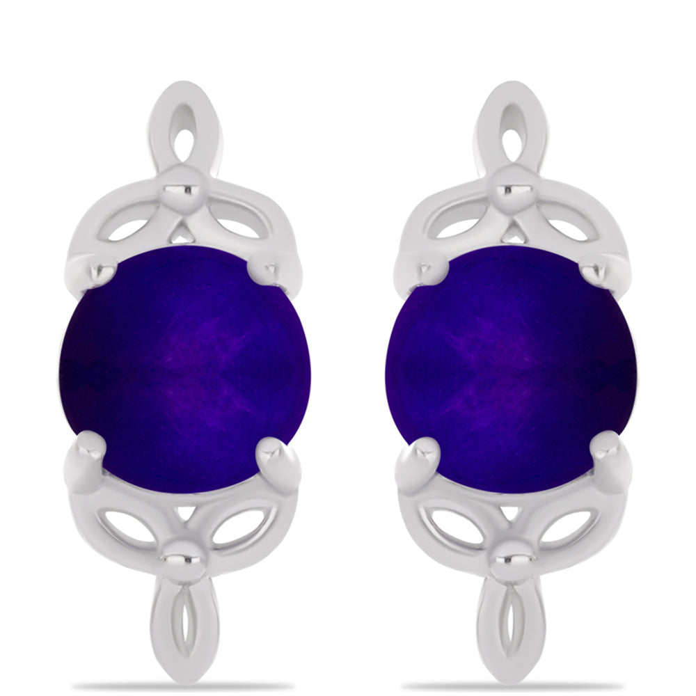 Strieborné Náušnice s Fialovým Nefritom 1 