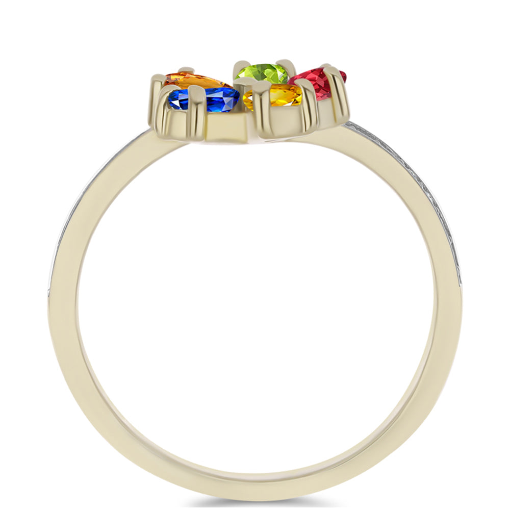 Pozlátený Strieborný Prsteň s Dúhovým Zafírom a Bielym Topásom 2 