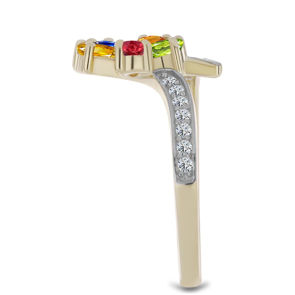 Pozlátený Strieborný Prsteň s Dúhovým Zafírom a Bielym Topásom 4 