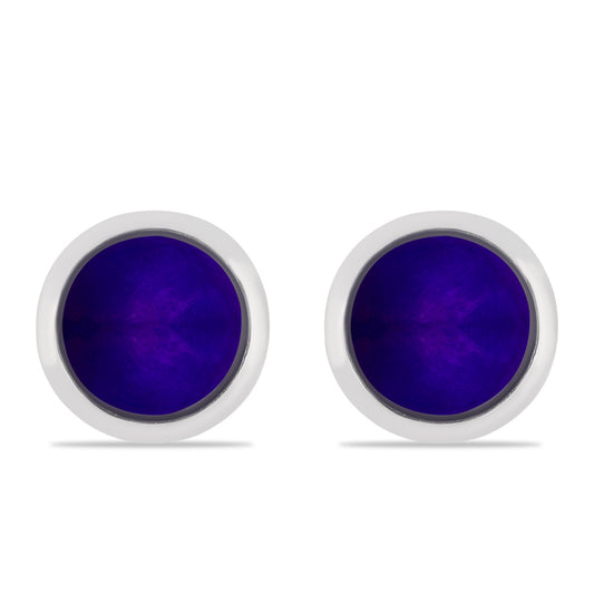 Strieborné Náušnice s Fialovým Nefritom