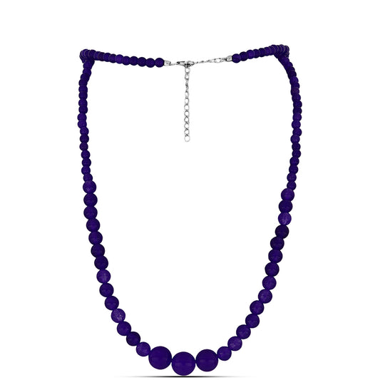Strieborný Náhrdelník s Fialovým Nefritom