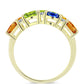 Pozlátený Strieborný Prsteň s Dúhovým Zafírom a Bielym Topásom