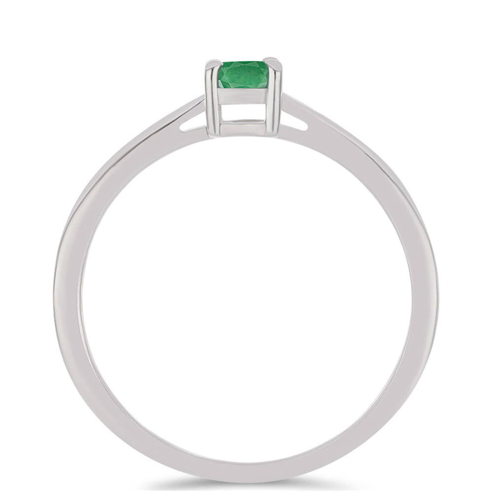 Strieborný Prsteň s Brazílskym Smaragdom