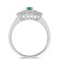 Strieborný Prsteň s Brazílskym Smaragdom a Bielym Topásom