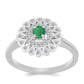 Strieborný Prsteň s Brazílskym Smaragdom a Bielym Topásom