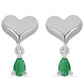 Strieborné Náušnice s Brazílskym Smaragdom