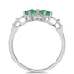 Strieborný Prsteň s Brazílskym Smaragdom a Bielym Topásom