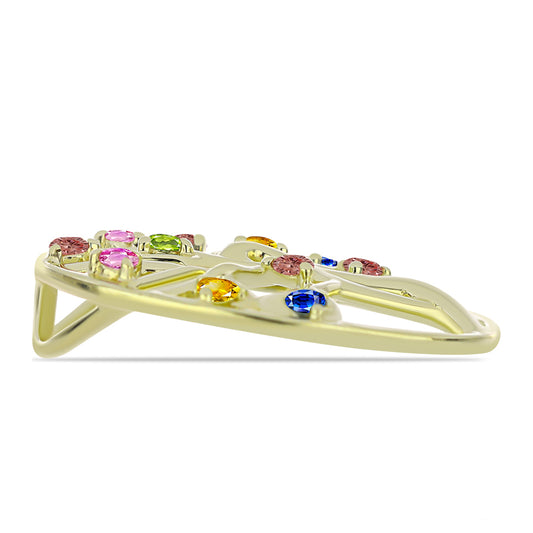 Pozlátený Strieborný Prívesok s Dúhovým Zafírom