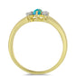 Pozlátený Strieborný Prsteň s Etiópskym Paraiba Modrým Opálom a Bielym Topásom