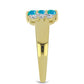 Pozlátený Strieborný Prsteň s Etiópskym Paraiba Modrým Opálom a Bielym Topásom