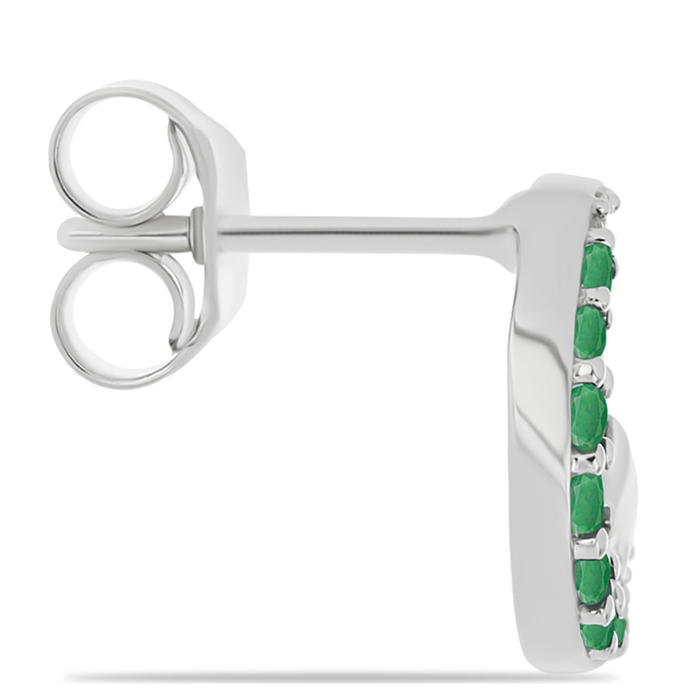 Strieborné Náušnice s Brazílskym Smaragdom a Bielym Topásom 2 