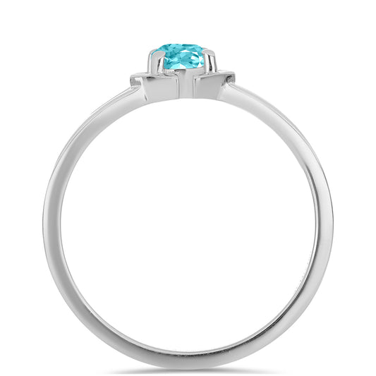 Strieborný Prsteň s Paraiba Kremeňom