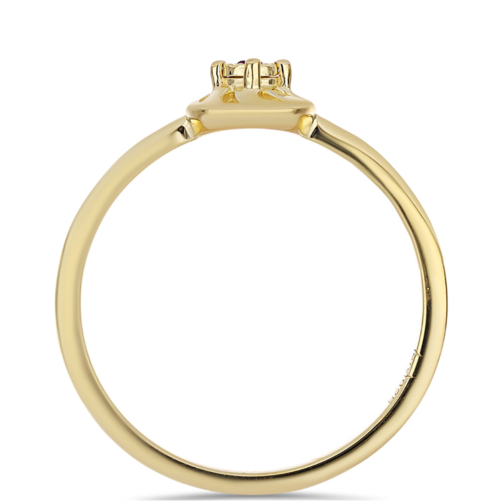 Pozlátené Strieborné Sada s Fialovým Diamantom ( Náušnice+Prsteň +Prívesok )