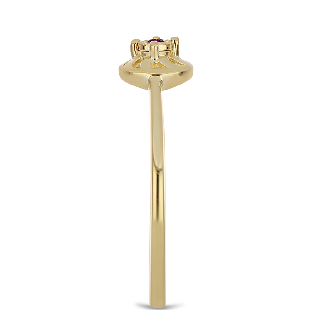 Pozlátené Strieborné Sada s Fialovým Diamantom ( Náušnice+Prsteň +Prívesok )