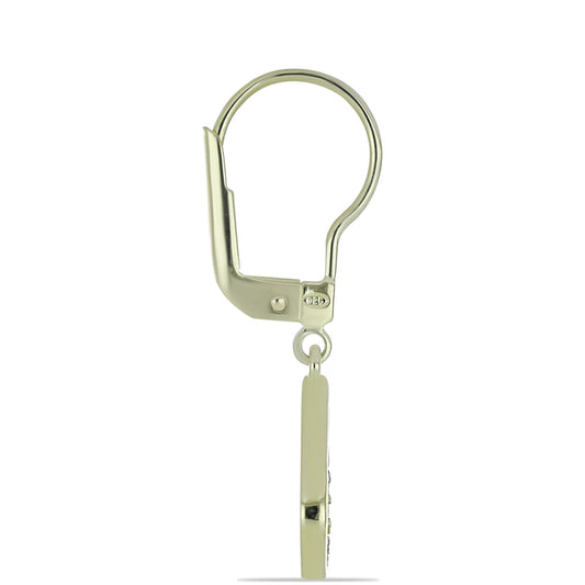 Pozlátené Strieborné Náušnice s Fialovým Diamantom a Bielym Diamantom